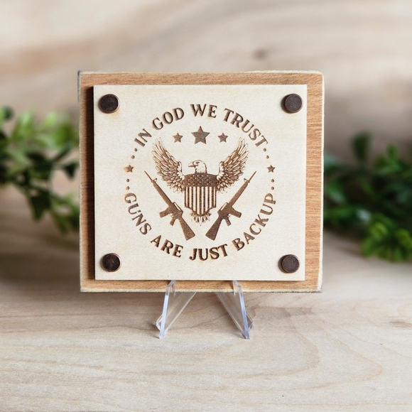 2A 2nd Amendment Decorative Sign & Bonus Keychain - Picture 2 of 9